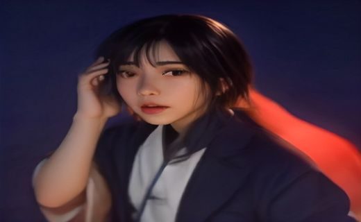 陈冠希早期参演电影《无间道》剧照风格配图，香港夜景霓虹背景下的年轻男性轮廓，冷峻硬派气质，体现其演员时期的形象